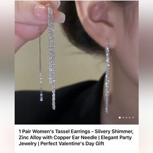 Elegant Silver Tassel Earrings